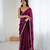 Wine festive trendy satin saree with two tone sequence embroidery