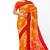 orange tie-dye pure cotton blend saree with red border
