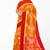 orange tie-dye pure cotton blend saree with red border