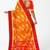 orange tie-dye pure cotton blend saree with red border