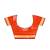 orange tie-dye pure cotton blend saree with red border