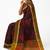 maroon black ikat pure cotton blend saree with olive border