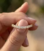 Elegant Gold Plated Half Eternity Round Band Ring for Women