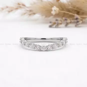 Elegant Gold Plated Half Eternity Round Band Ring for Women 2