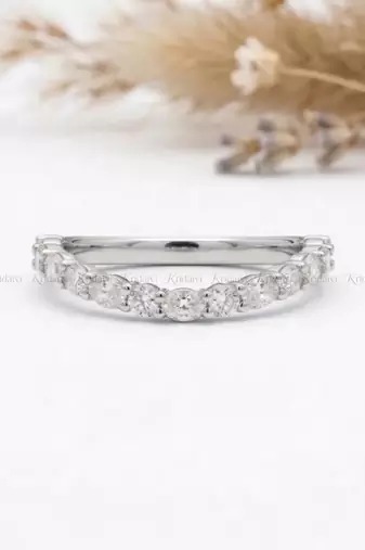 Elegant Gold Plated Half Eternity Round Band Ring for Women