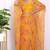 Mustard floral printed georgette crop top & draped skirt co-ord set