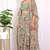 Forest green georgette crop top & draped skirt co-ord set
