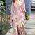 Aqua kitschy printed crop top and sharara set