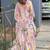 Aqua kitschy printed crop top and sharara set