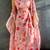 Pink tropical crop top & draped skirt co-ord set