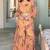 Yellow colorful printed  crop-top & sharara set
