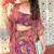 Purple kitschy crop top draped skirt co-ord set