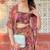 Purple kitschy crop top draped skirt co-ord set
