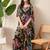 Straight fit kaftan top floral print georgette sharara pants in the matching print.