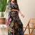 Straight fit kaftan top floral print georgette sharara pants in the matching print.