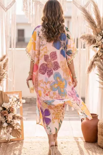 Vintage floral crop top draped skirt co-ord set