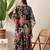 Straight fit kaftan top floral print georgette sharara pants in the matching print.