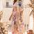 Vintage floral crop top draped skirt co-ord set