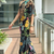Black floral one-shoulder co-ord set