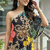 Black floral one-shoulder co-ord set