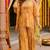 Mustard floral printed crop top sharara kaftan set