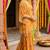 Mustard floral printed crop top sharara kaftan set