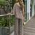 Forest green geometric one-shoulder co-ord set