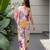 Vintage pink floral one-shoulder co-ord set