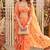Orange lotus crop-top and draped skirt co-ord set