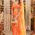 Orange lotus crop-top and draped skirt co-ord set