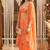Orange lotus crop-top and draped skirt co-ord set