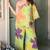 Parrot green floral one-shoulder co-ord set