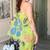 Parrot green floral one-shoulder co-ord set