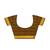 Coffee brown checked cotton blend saree with mustard border