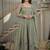 mehendi embroidered crunchy silk full stitched anarkali suit