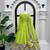 Green Tabby Organza Silk Blend Anarkali Lehenga Set with Mirror Hand Work