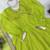 Green Tabby Organza Silk Blend Anarkali Lehenga Set with Mirror Hand Work
