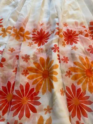 White Soft Georgette Floral Print Lehenga Choli with Sequin & Kodi Work 4