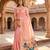 baby pink soft organza silk blend fabric with paithani style lightweight saree with blouse