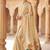 beige soft organza silk blend fabric with paithani style lightweight saree with blouse