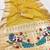 yellow soft organza silk blend fabric with paithani style lightweight saree with blouse