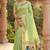 parrot cream soft organza silk blend fabric with paithani style lightweight saree with blouse