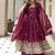 maroon embroidered crepe silk full stitched anarkali suit
