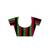 Black striped cotton blend blend saree with green magenta pallu
