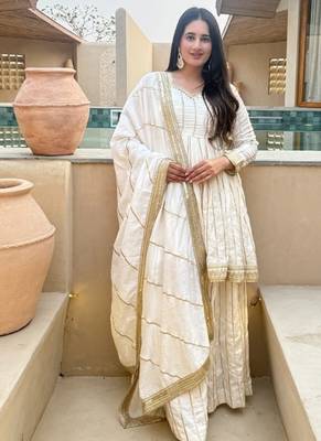 white embroidered vichitra silk full stitched sharara palazzo 3