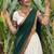 Festive Off-White Cotton Lehenga Choli Set with Dark Green Zari Border Dupatta
