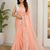 Peach Color Silver Lace border Oraganza Silk Saree