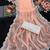 Peach Color Silver Lace border Oraganza Silk Saree