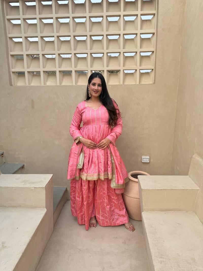 Pink Color Embroidery Sequence Work Silk Blend Salwar Suit