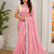 Pink Color Silver Lace border Oraganza Silk Saree
